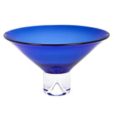 11 Mouth Blown Crystal Cobalt Blue Centerpiece Bowl
