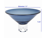 12 Mouth Blown Crystal Midnight Blue Centerpiece Bowl