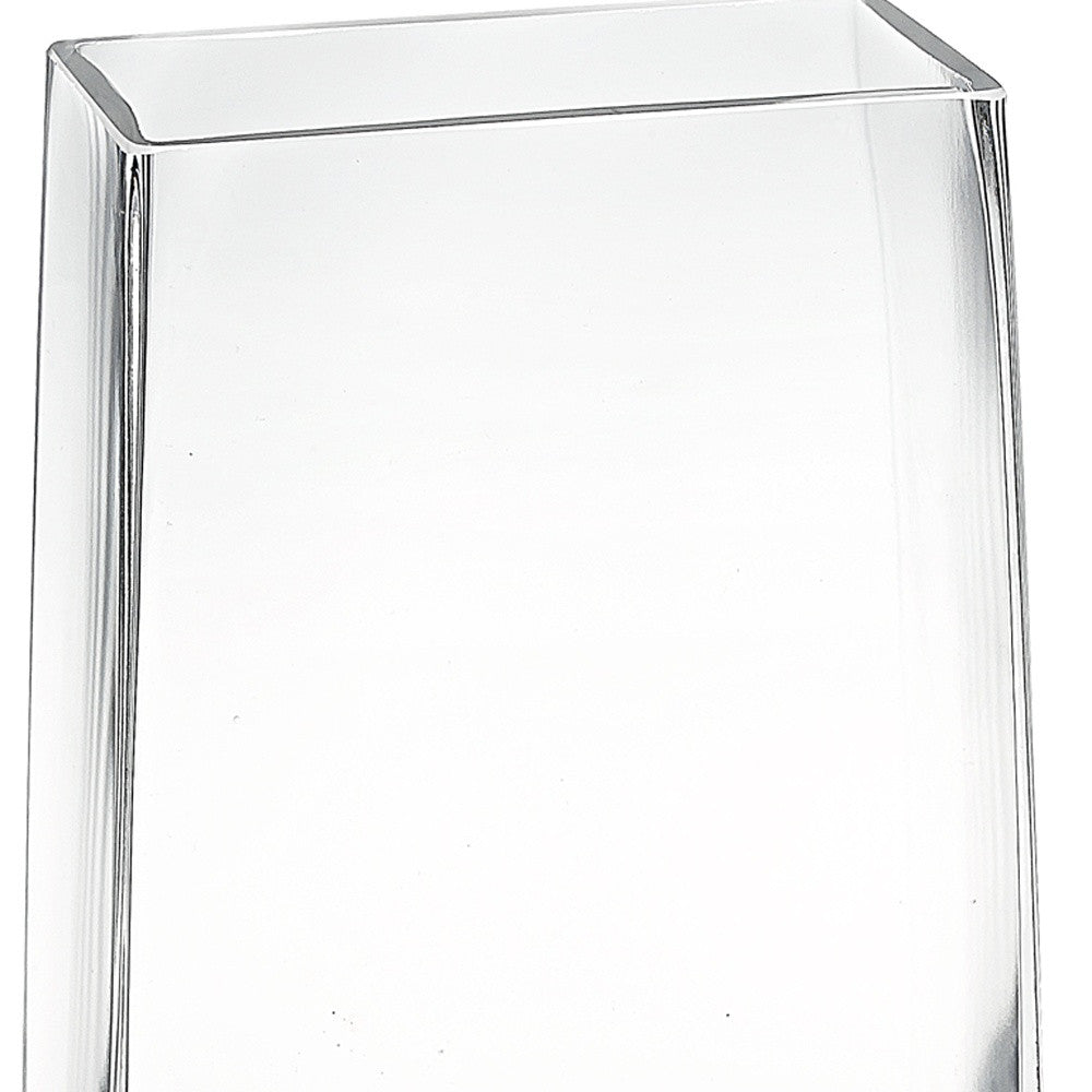 9 Clear Glass Rectangle Handmade Vase