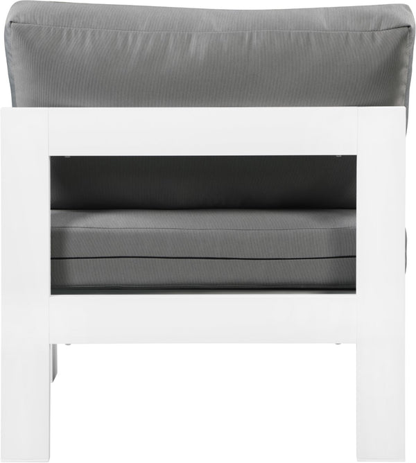 Nizuc Waterproof Fabric / Aluminum / Foam Contemporary Grey Waterproof Fabric Outdoor Patio Aluminum Armless Chair - 30" W x 30" D x 34" H