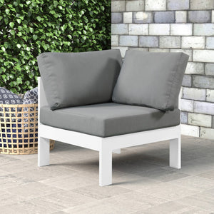 Nizuc Waterproof Fabric / Aluminum / Foam Contemporary Grey Waterproof Fabric Outdoor Patio Aluminum Corner Chair - 30" W x 30" D x 34" H