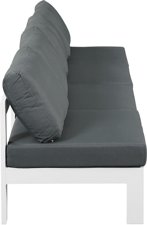 Nizuc Waterproof Fabric / Aluminum / Foam Contemporary Grey Waterproof Fabric Outdoor Patio Modular Sofa - 120" W x 30" D x 34" H