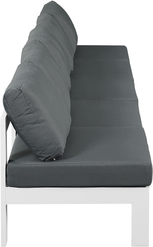 Nizuc Waterproof Fabric / Aluminum / Foam Contemporary Grey Waterproof Fabric Outdoor Patio Modular Sofa - 150" W x 30" D x 34" H