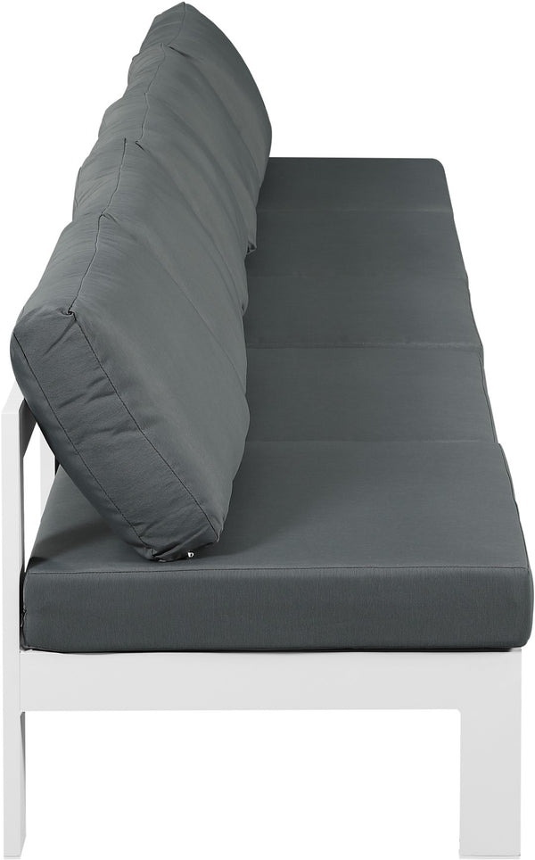 Nizuc Waterproof Fabric / Aluminum / Foam Contemporary Grey Waterproof Fabric Outdoor Patio Modular Sofa - 150" W x 30" D x 34" H