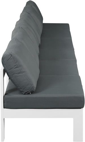 Nizuc Waterproof Fabric / Aluminum / Foam Contemporary Grey Waterproof Fabric Outdoor Patio Modular Sofa - 180" W x 30" D x 34" H