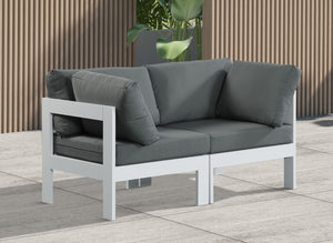 Nizuc Waterproof Fabric / Aluminum / Foam Contemporary Grey Waterproof Fabric Outdoor Patio Modular Sofa - 60" W x 30" D x 34" H