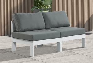 Nizuc Waterproof Fabric / Aluminum / Foam Contemporary Grey Waterproof Fabric Outdoor Patio Modular Sofa - 60" W x 30" D x 34" H
