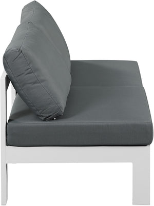 Nizuc Waterproof Fabric / Aluminum / Foam Contemporary Grey Waterproof Fabric Outdoor Patio Modular Sofa - 60" W x 30" D x 34" H