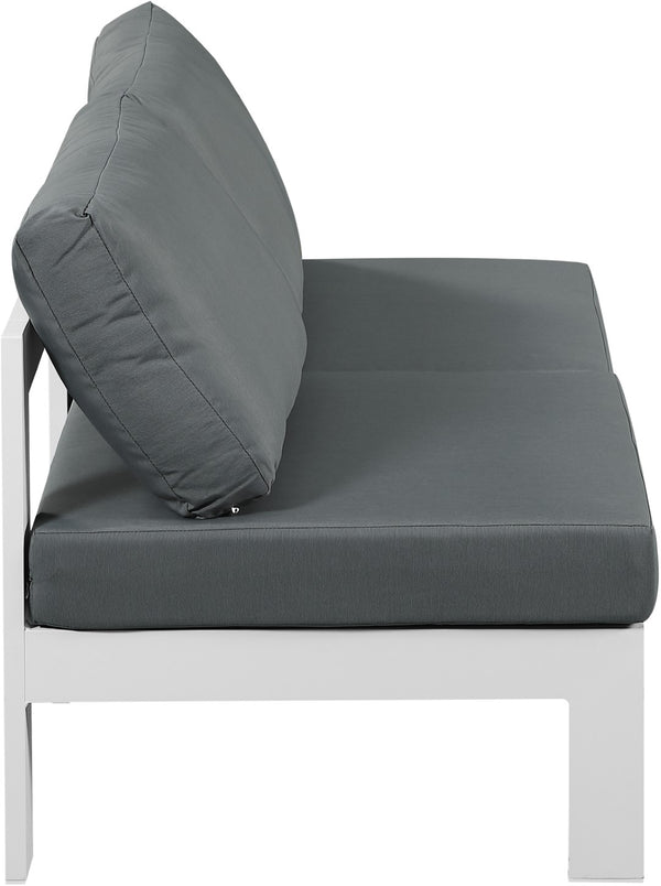 Nizuc Waterproof Fabric / Aluminum / Foam Contemporary Grey Waterproof Fabric Outdoor Patio Modular Sofa - 60" W x 30" D x 34" H