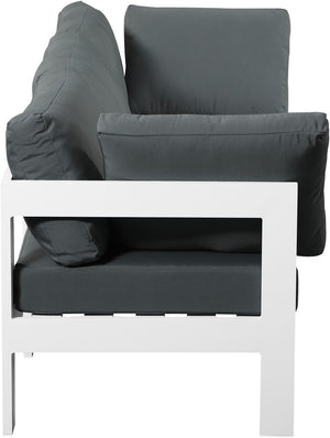 Nizuc Waterproof Fabric / Aluminum / Foam Contemporary Grey Waterproof Fabric Outdoor Patio Modular Sofa - 90" W x 30" D x 34" H