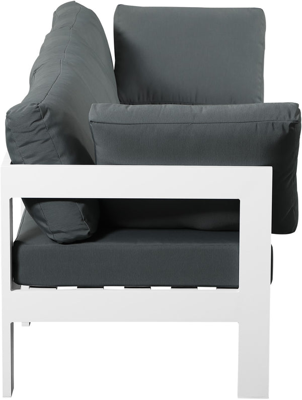 Nizuc Waterproof Fabric / Aluminum / Foam Contemporary Grey Waterproof Fabric Outdoor Patio Modular Sofa - 90" W x 30" D x 34" H