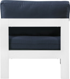 Nizuc Waterproof Fabric / Aluminum / Foam Contemporary Navy Waterproof Fabric Outdoor Patio Aluminum Armless Chair - 30" W x 30" D x 34" H