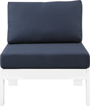 Nizuc Waterproof Fabric / Aluminum / Foam Contemporary Navy Waterproof Fabric Outdoor Patio Aluminum Armless Chair - 30" W x 30" D x 34" H