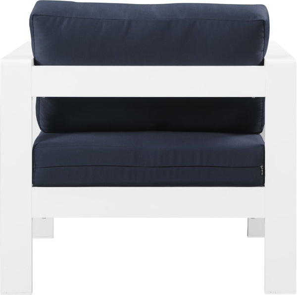 Nizuc Waterproof Fabric / Aluminum / Foam Contemporary Navy Waterproof Fabric Outdoor Patio Aluminum Arm Chair - 34" W x 30" D x 34" H