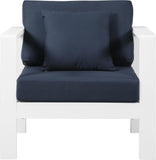 Nizuc Waterproof Fabric / Aluminum / Foam Contemporary Navy Waterproof Fabric Outdoor Patio Aluminum Arm Chair - 34" W x 30" D x 34" H