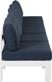 Nizuc Waterproof Fabric / Aluminum / Foam Contemporary Navy Waterproof Fabric Outdoor Patio Modular Sofa - 150" W x 30" D x 34" H