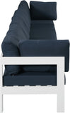 Nizuc Waterproof Fabric / Aluminum / Foam Contemporary Navy Waterproof Fabric Outdoor Patio Modular Sofa - 180" W x 30" D x 34" H