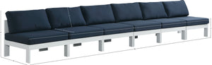 Nizuc Waterproof Fabric / Aluminum / Foam Contemporary Navy Waterproof Fabric Outdoor Patio Modular Sofa - 180" W x 30" D x 34" H