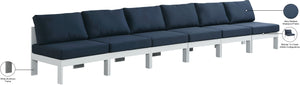 Nizuc Waterproof Fabric / Aluminum / Foam Contemporary Navy Waterproof Fabric Outdoor Patio Modular Sofa - 180" W x 30" D x 34" H