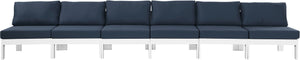 Nizuc Waterproof Fabric / Aluminum / Foam Contemporary Navy Waterproof Fabric Outdoor Patio Modular Sofa - 180" W x 30" D x 34" H