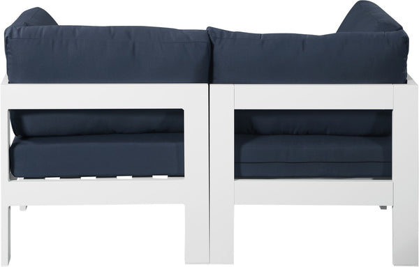 Nizuc Waterproof Fabric / Aluminum / Foam Contemporary Navy Waterproof Fabric Outdoor Patio Modular Sofa - 60" W x 30" D x 34" H