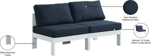 Nizuc Waterproof Fabric / Aluminum / Foam Contemporary Navy Waterproof Fabric Outdoor Patio Modular Sofa - 60" W x 30" D x 34" H