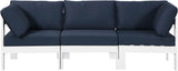 Nizuc Waterproof Fabric / Aluminum / Foam Contemporary Navy Waterproof Fabric Outdoor Patio Modular Sofa - 90" W x 30" D x 34" H