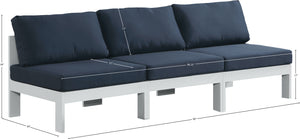 Nizuc Waterproof Fabric / Aluminum / Foam Contemporary Navy Waterproof Fabric Outdoor Patio Modular Sofa - 90" W x 30" D x 34" H