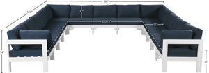 Nizuc Waterproof Fabric / Aluminum / Foam Contemporary Navy Waterproof Fabric Outdoor Patio Modular Sectional - 150" W x 150" D x 34" H