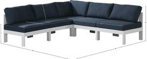 Nizuc Waterproof Fabric / Aluminum / Foam Contemporary Navy Waterproof Fabric Outdoor Patio Modular Sectional - 90" W x 90" D x 34" H
