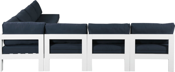Nizuc Waterproof Fabric / Aluminum / Foam Contemporary Navy Waterproof Fabric Outdoor Patio Modular Sectional - 120" W x 120" D x 34" H