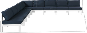 Nizuc Waterproof Fabric / Aluminum / Foam Contemporary Navy Waterproof Fabric Outdoor Patio Modular Sectional - 150" W x 150" D x 34" H