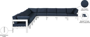 Nizuc Waterproof Fabric / Aluminum / Foam Contemporary Navy Waterproof Fabric Outdoor Patio Modular Sectional - 150" W x 150" D x 34" H
