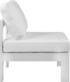 Nizuc Waterproof Fabric / Aluminum / Foam Contemporary White Waterproof Fabric Outdoor Patio Aluminum Armless Chair - 30" W x 30" D x 34" H