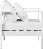 Nizuc Waterproof Fabric / Aluminum / Foam Contemporary White Waterproof Fabric Outdoor Patio Aluminum Arm Chair - 34" W x 30" D x 34" H