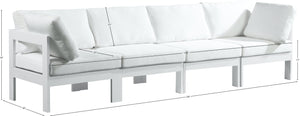 Nizuc Waterproof Fabric / Aluminum / Foam Contemporary White Waterproof Fabric Outdoor Patio Modular Sofa - 120" W x 30" D x 34" H