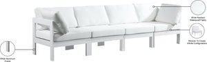 Nizuc Waterproof Fabric / Aluminum / Foam Contemporary White Waterproof Fabric Outdoor Patio Modular Sofa - 120" W x 30" D x 34" H