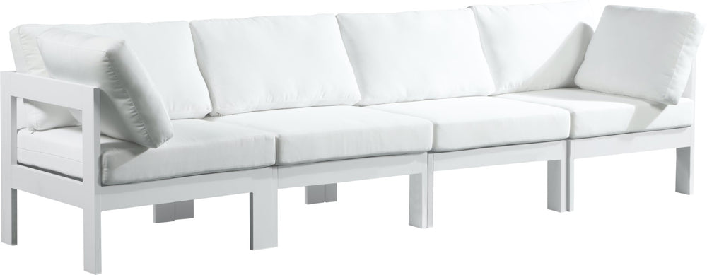 Nizuc Waterproof Fabric / Aluminum / Foam Contemporary White Waterproof Fabric Outdoor Patio Modular Sofa - 120" W x 30" D x 34" H