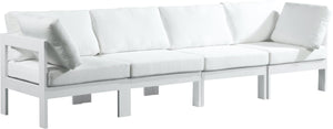 Nizuc Waterproof Fabric / Aluminum / Foam Contemporary White Waterproof Fabric Outdoor Patio Modular Sofa - 120" W x 30" D x 34" H
