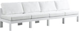 Nizuc Waterproof Fabric / Aluminum / Foam Contemporary White Waterproof Fabric Outdoor Patio Modular Sofa - 120" W x 30" D x 34" H