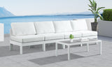 Nizuc Waterproof Fabric / Aluminum / Foam Contemporary White Waterproof Fabric Outdoor Patio Modular Sofa - 120" W x 30" D x 34" H