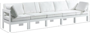 Nizuc Waterproof Fabric / Aluminum / Foam Contemporary White Waterproof Fabric Outdoor Patio Modular Sofa - 150" W x 30" D x 34" H