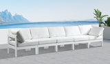 Nizuc Waterproof Fabric / Aluminum / Foam Contemporary White Waterproof Fabric Outdoor Patio Modular Sofa - 150" W x 30" D x 34" H