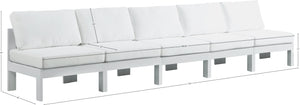 Nizuc Waterproof Fabric / Aluminum / Foam Contemporary White Waterproof Fabric Outdoor Patio Modular Sofa - 150" W x 30" D x 34" H
