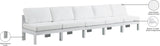 Nizuc Waterproof Fabric / Aluminum / Foam Contemporary White Waterproof Fabric Outdoor Patio Modular Sofa - 150" W x 30" D x 34" H