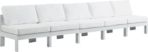 Nizuc Waterproof Fabric / Aluminum / Foam Contemporary White Waterproof Fabric Outdoor Patio Modular Sofa - 150" W x 30" D x 34" H