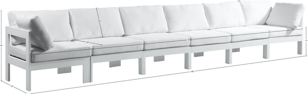Nizuc Waterproof Fabric / Aluminum / Foam Contemporary White Waterproof Fabric Outdoor Patio Modular Sofa - 180" W x 30" D x 34" H