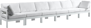 Nizuc Waterproof Fabric / Aluminum / Foam Contemporary White Waterproof Fabric Outdoor Patio Modular Sofa - 180" W x 30" D x 34" H
