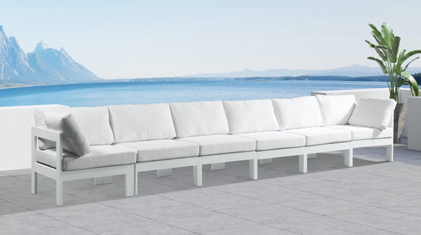 Nizuc Waterproof Fabric / Aluminum / Foam Contemporary White Waterproof Fabric Outdoor Patio Modular Sofa - 180" W x 30" D x 34" H