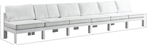 Nizuc Waterproof Fabric / Aluminum / Foam Contemporary White Waterproof Fabric Outdoor Patio Modular Sofa - 180" W x 30" D x 34" H